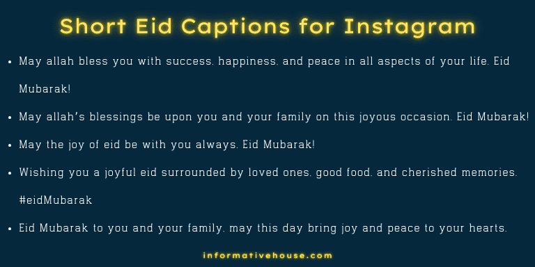 Short Eid Captions for Instagram