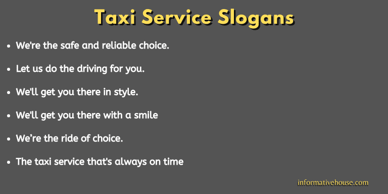 Taxi Service Slogans
