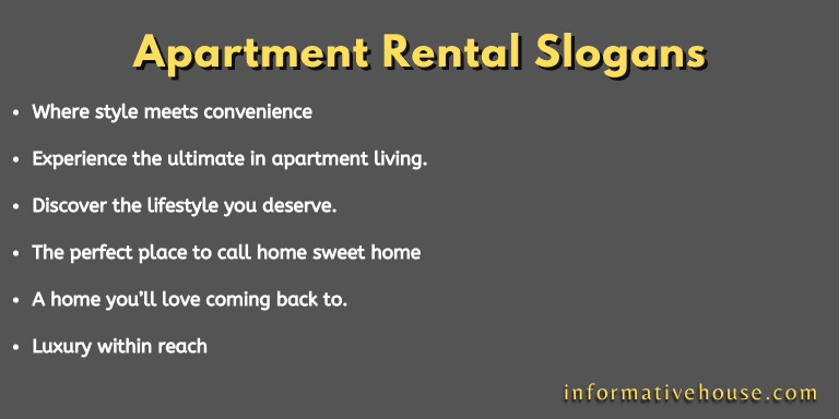 Apartment Rental Slogans