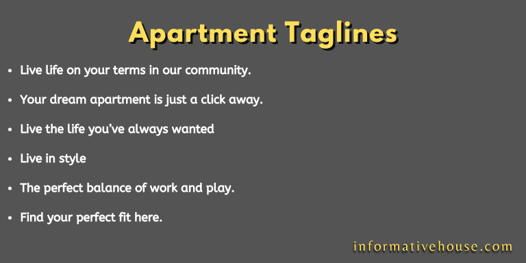 Apartment Taglines