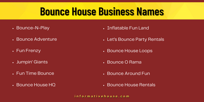 Bounce House Business Names