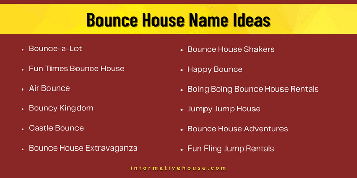 Bounce House Name Ideas