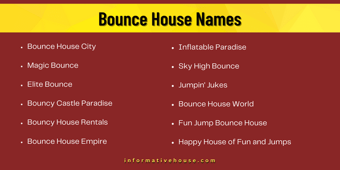 Bounce House Names