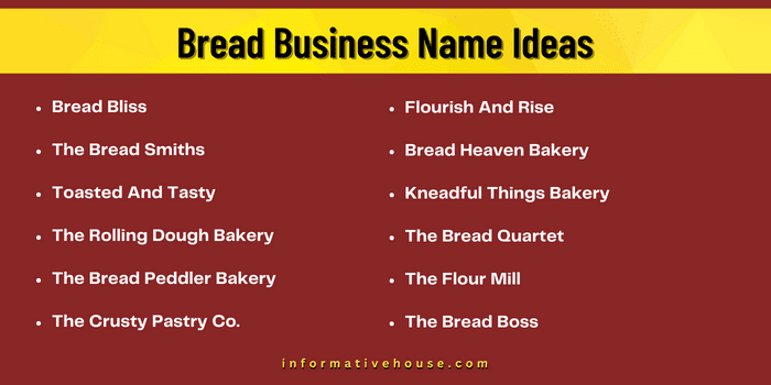 Bread Business Name Ideas