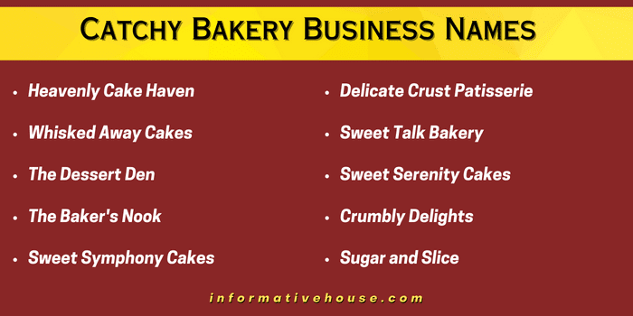 Catchy Bakery Business Names