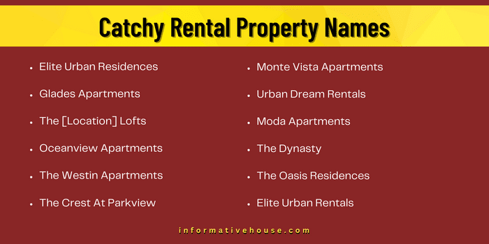 Catchy Rental Property Names