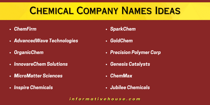 Chemical Company Names Ideas