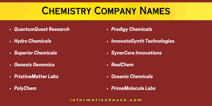 Chemistry Company Names