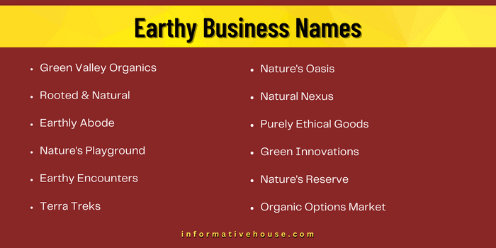 Earthy Business Names
