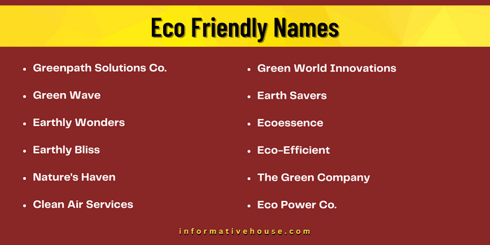 Eco Friendly Names