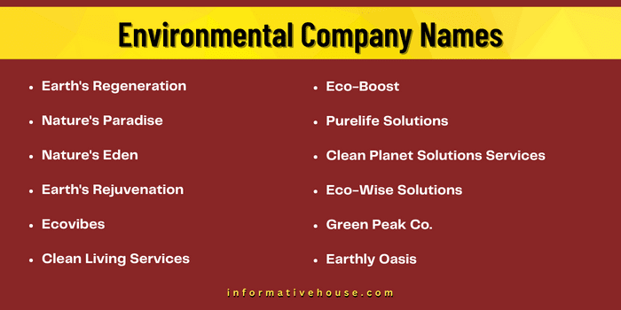 Environmental Company Names