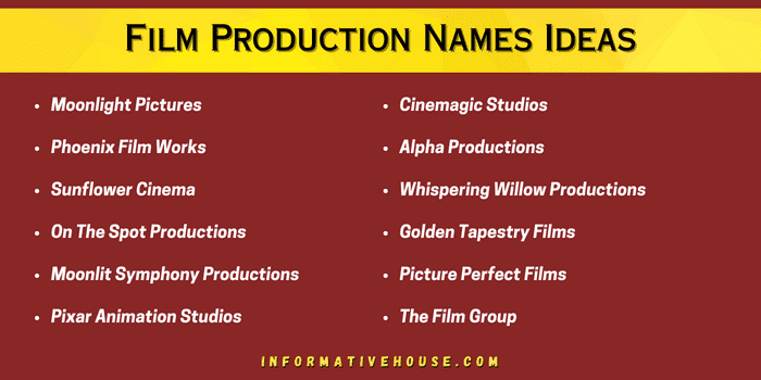 Film Production Names Ideas