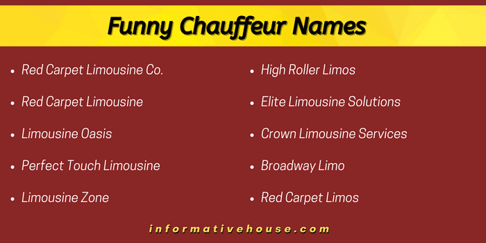 Funny Chauffeur Names