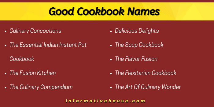 Good Cookbook Names
