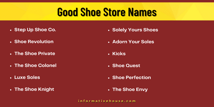 Good Shoe Store Names