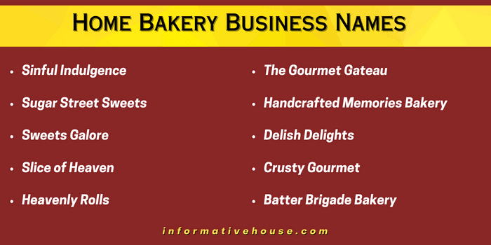 Home Bakery Business Names