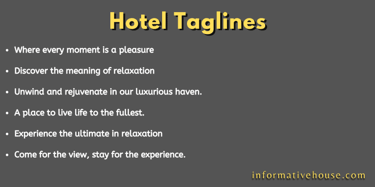 Hotel Taglines
