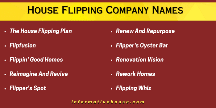 House Flipping Company Names