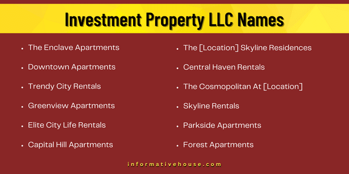 Investment Property LLC Names