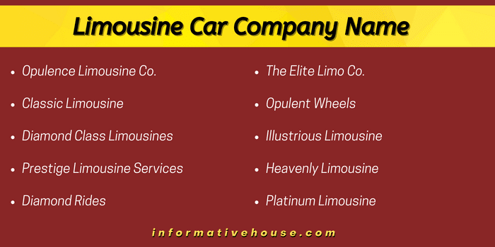 Limousine Car Company Name