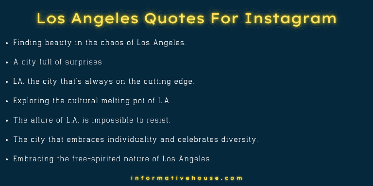 Los Angeles Quotes For Instagram