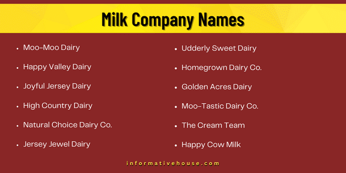 Milk Company Names