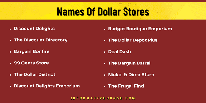 Names Of Dollar Stores