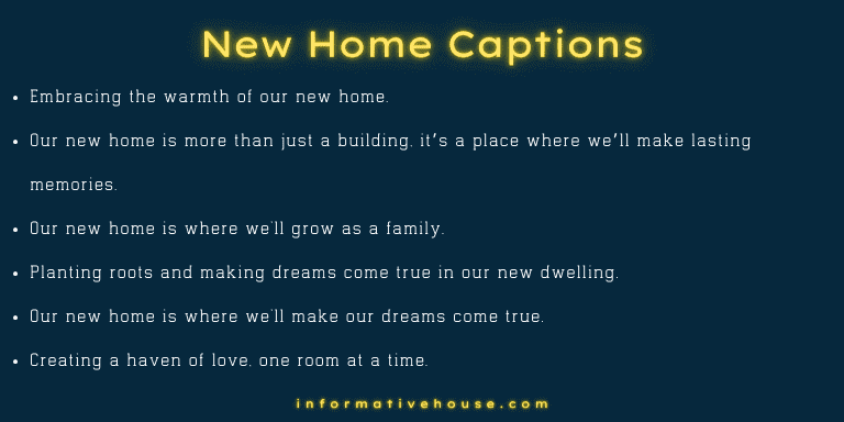 New Home Captions
