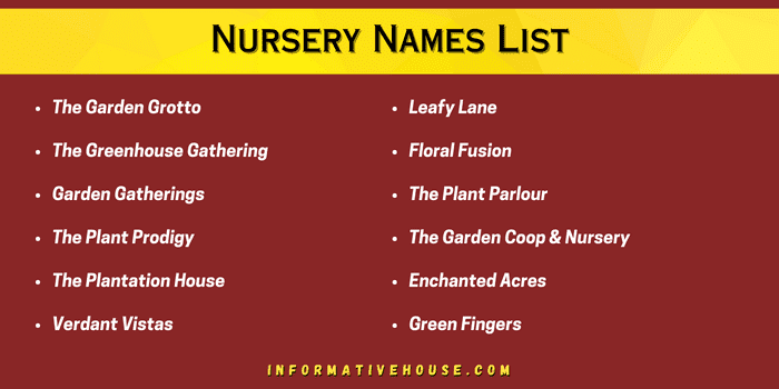 Nursery Names List