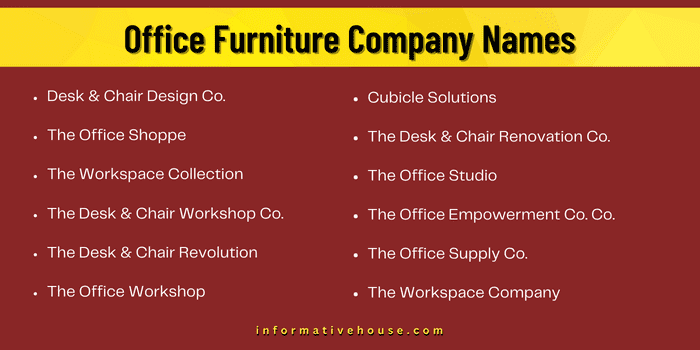 Office Furniture Company Names