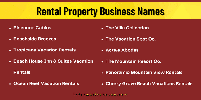 Rental Property Business Names