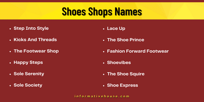 Shoes Shops Names