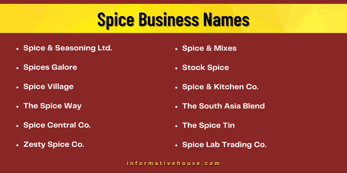 Spice Business Names