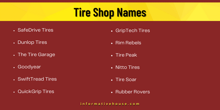 Tire Shop Names