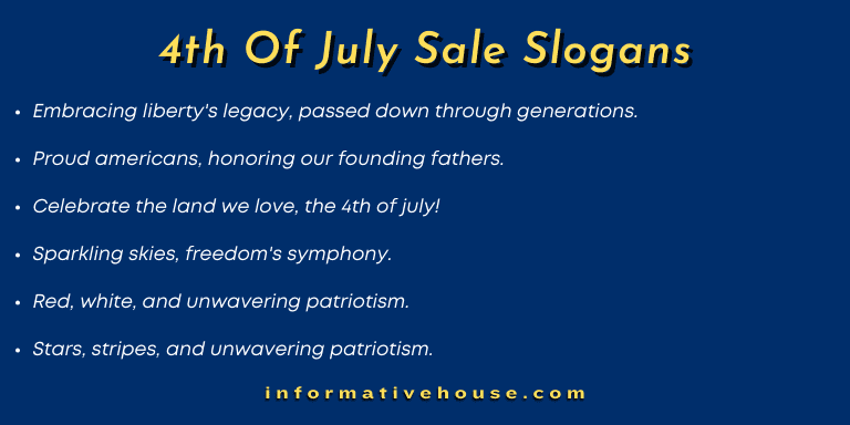 4th Of July Sale Slogans