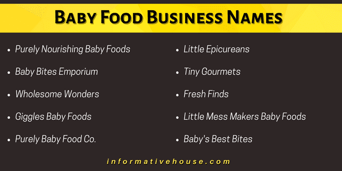 Baby Food Business Names