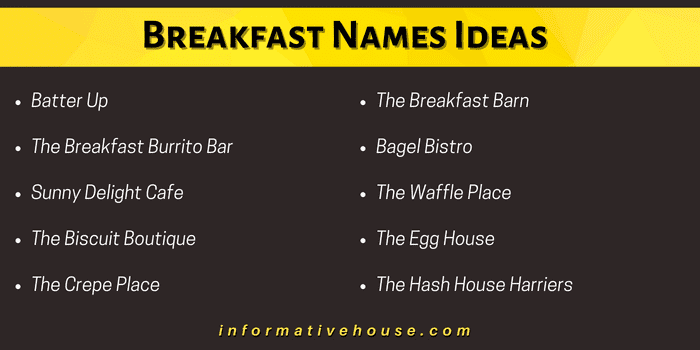 499+ The Most Funny Breakfast Restaurant Names Ideas - Informative House