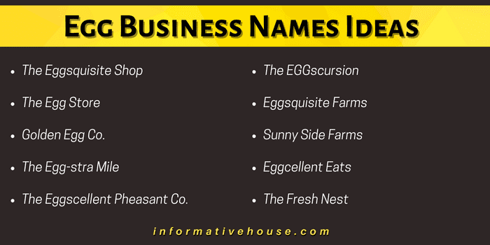 Egg Business Names Ideas