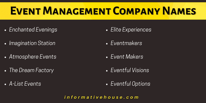 Event Management Company Names