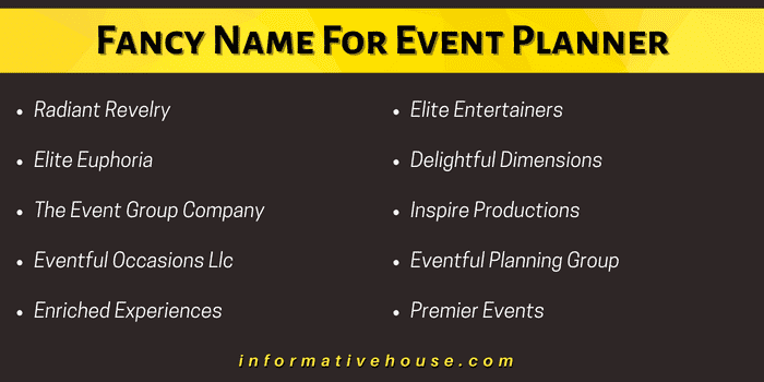 Fancy Name For Event Planner