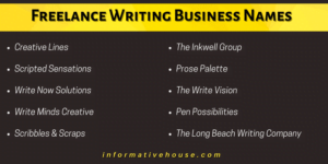 creative writing business names