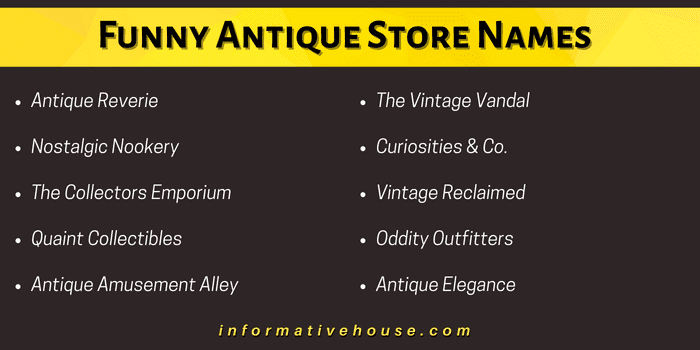 Funny Antique Store Names