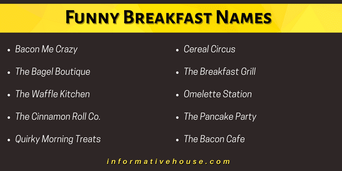 Funny Breakfast Names