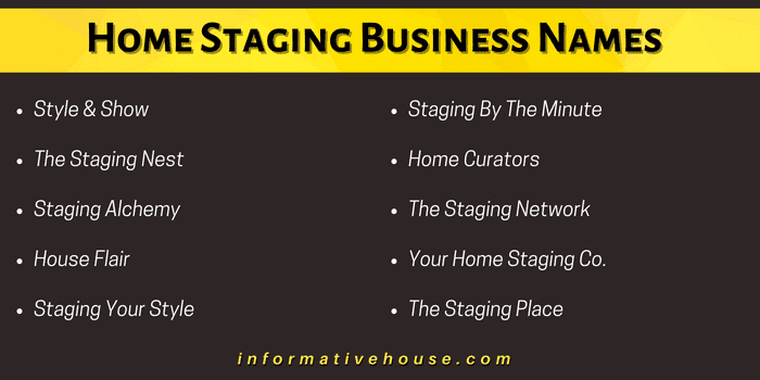 Home Staging Business Names