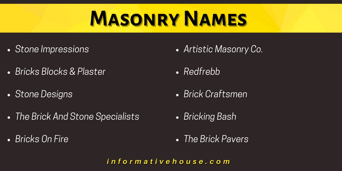 Masonry Names