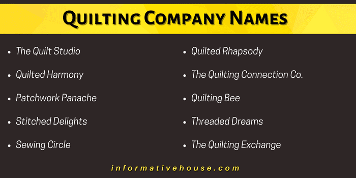 Quilting Company Names