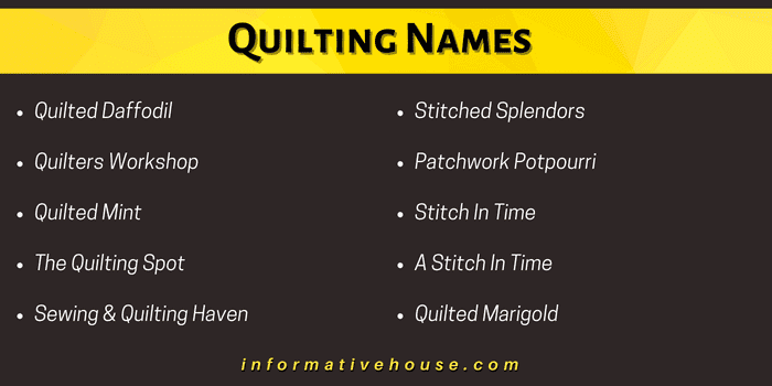 Quilting Names