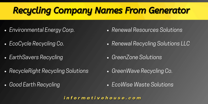 Recycling Company Name Generator