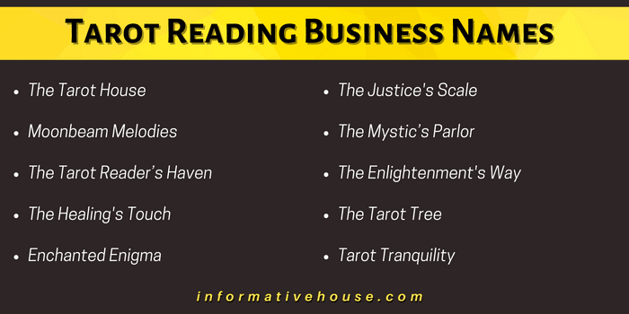 Tarot Reading Business Names
