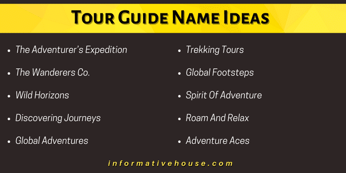 Tour Guide Name Ideas
